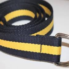 Black Security Belt With Yellow Stripe